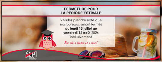 Fermeture des bureaux pour la période estivale
